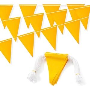 Heavy Duty Yellow Pennant Banner Flags, 105FT, Construction Sites, Events, NEW